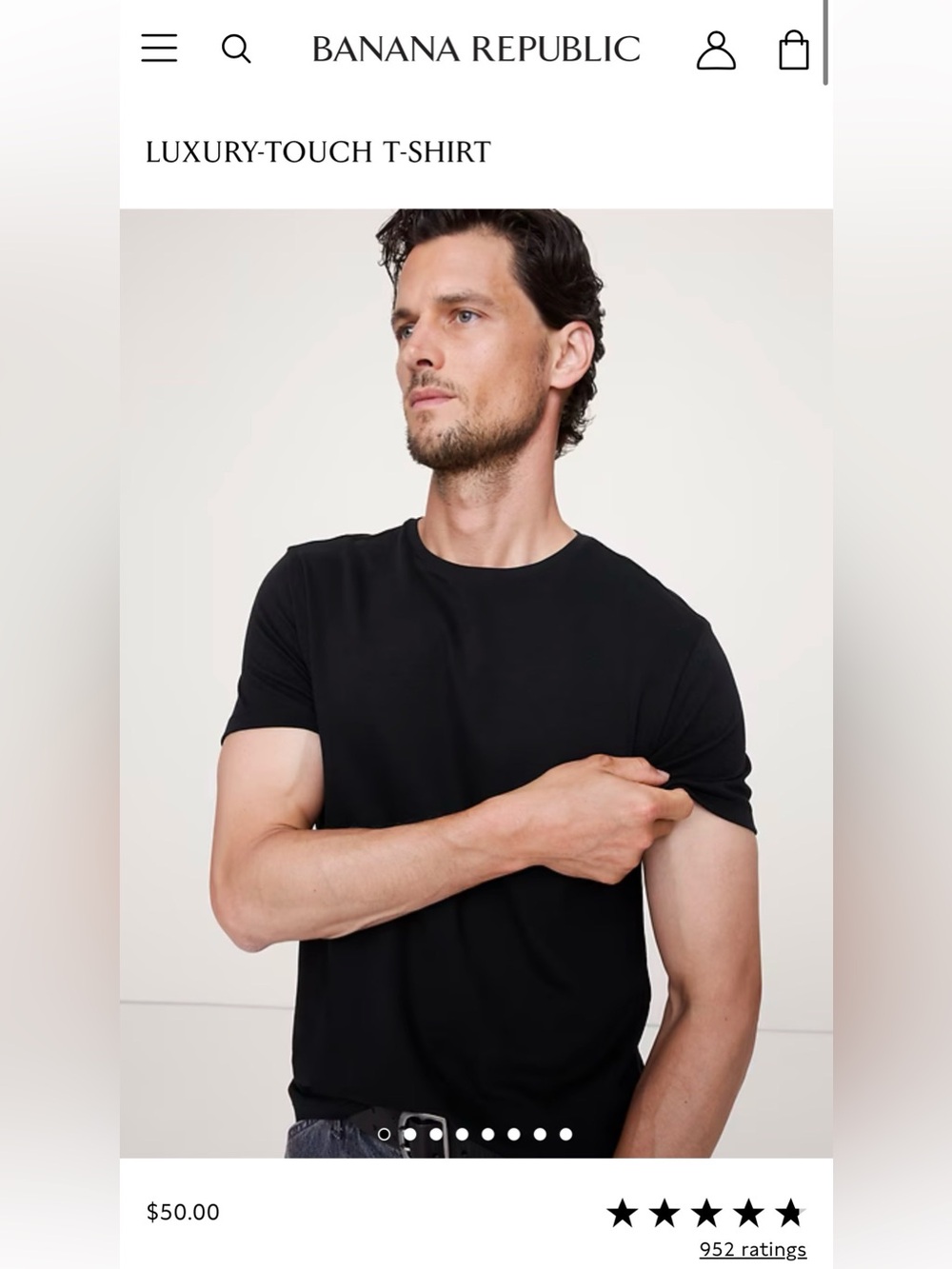 Banana Republic Black Short Sleeve Crew Neck Tee